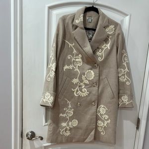 Sundance Embroidered Tan Coat
